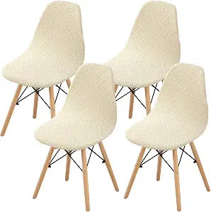Mid Century Modern Dining Chair Covers Set of 4,Beige