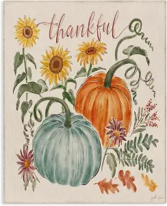 Stupell Industries 'Thankful Sentiment Pumpkin Pair Yellow'| Canvas Art