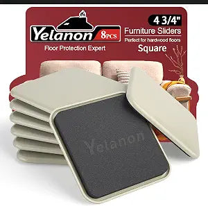 Furniture Sliders for Carpet - Yelanon 8 PCS 4 3/4" Furniture Moving Pads