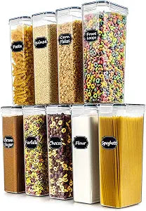 Wildone 2.8L Pasta Containers for Pantry Organization and Storage, 9PCS