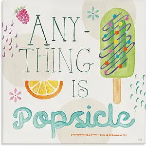 Anything Is Popsicle Kitchen, 17 x 17 Inch Canvas Wall Art