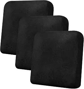 Couch Cushion Covers Leather-Look 3PC Stretch Sofa Seat Slipcover Sets for Living Room Individual Sofa Cushion Cover Couch Seat Protectors, Pet-Friendly, Non-Slip, Easy Fit - Black