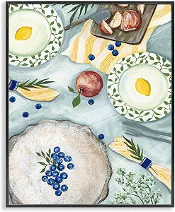 Summer Picnic Fruits Kitchen Charm, 16 x 20 Inch Framed Gicle Print