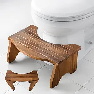 TIDITA Foldable Toilet Stool, Acacia Wood Poop Stool for Adults, 7.2" H