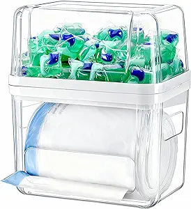 iCASA Trash Bag Dispenser Dishwasher Pods Container Under Sink Organizer