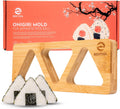 Onigiri Mold Set for Japanese Gift - Bamboo Medium Rice Ball Mold Kit for a DIY Bento Picnic - Wooden Rice Molds for Kids' and Family Lunch/Snack
