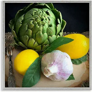 Fruit Vegetable Still Life Kitchen, 12 x 12 Inch Framed Gicle Print