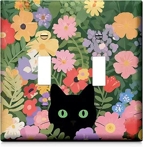 Double Toggle Decorative Light Switch Cover Plate Decor Wall 4.5"X4.5"