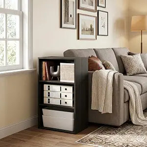 3-Tier Bookshelf, Cube Storage Organizer Bookcase, Book Shelf with Open Shelf, 11 x 17 x 26, for Home Office, Living Room, Bedroom, Espresso