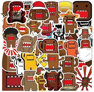 50pcs Cute Cartoon Domo Stickers for Teens Laptops,Aesthetic Vinyl Waterproof Decals for Adult Water Bottle Journal Scrapbook Bumper Luggage Graffiti Decals