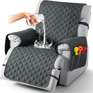 TAOCOCO 100% Waterproof Recliner Chair Covers Reversible 25", Dark Gray