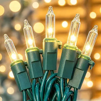 Hopolon 9.8FT 35 Warm White Christmas Incandescent Mini String Tree Lights
