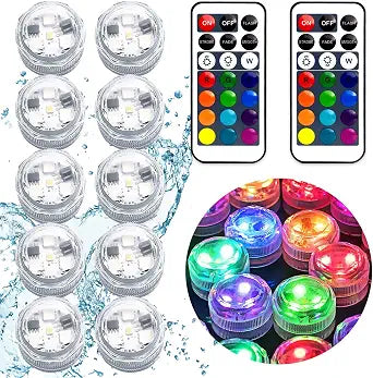Mini Submersible LED Lights,Small Waterproof LED Tea Lights Candle with Remote Battery led Operated,RGB Color Changing for Vase Home Party Wedding Table Centerpieces Fountain Halloween Lantern