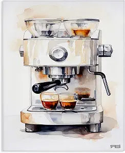 Modern Espresso Machine Kitchen, 16 x 20 Inch Canvas Wall Art