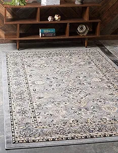 Unique Loom Sialk Hill Collection Area Rug - Washington (2' 2" x 3' 1" Rectangle, Gray/ Black)