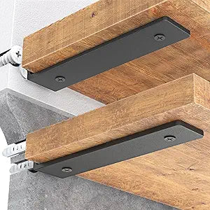 Goovilla Floating Shelf Brackets 6 Inch for 24" Wood Stud, 4 Pack, Black