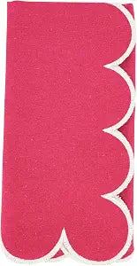 Saro Lifestyle Scalloped Hem Napkin (Set of 4), Fuchsia, 20"