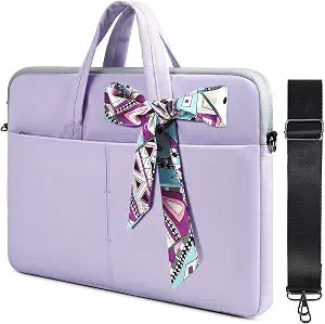 14-15 Inch Laptop Sleeve Shoulder Bag Ladies Women Briefcase for Macbook Pro 14" M5/M4/M3/M2/M1, Macbook Air 15 M5/M4, HP Pavilion x360 14, Dell Inspiron 13, Lenovo Acer ASUS Chromebook 14 Case,Purple