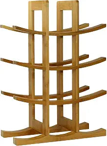 Oceanstar WR1149 12-Bottle Natural Bamboo Wine Rack , Red, 15.75 x 5.75 x 1.75 inches