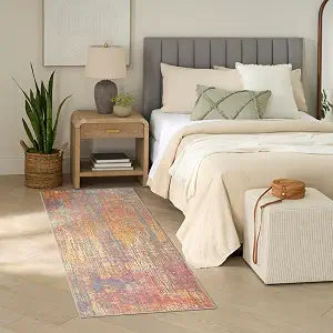 Nourison Home Botanical Washables Multicolor 2' x 6' Area Rug - Easy Clean, Non Shedding, Bed Room, Living Room, Dining Room, Kitchen (6' Runner)