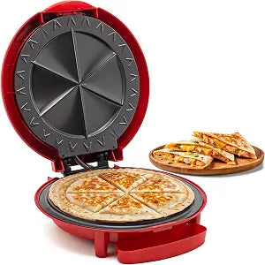 Elite Gourmet EQD-118 11" Quesadilla Maker, Easy-Slice 6-Wedge, Red