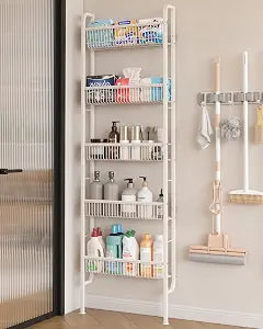 UMDONX Narrow 5-Tier Behind-the-Door Bathroom Storage Rack