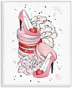 Pink Glam Heels Macarons, 11 x 14 Inch Framed Gicle Print