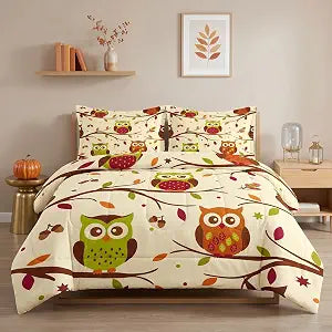 Pamnest Twin Fall Comforter Set, 2 Pieces Autumn Cute Bedding, All Season