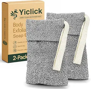 Yiclick Soap Bag 2 Pack, Bar Soap Pouch, Soap Saver Bag, Exfoliating Mesh Soap Bag for Shower, Soap Bags for Soap Bars, Soap Bar Loofah Pouch, Soap Travel Case Dishes Box Container for Men Women