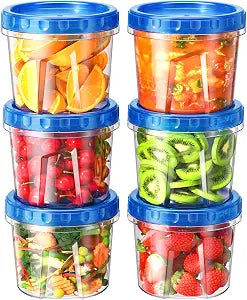 BiuLeon 6 Pack-24 oz Freezer Storage Containers, Plastic Food Storage Containers with Twist Top Lids, BPA Free and Reusable Soup Containers with Lids, Leakproof/Microwave/Dishwasher Safe