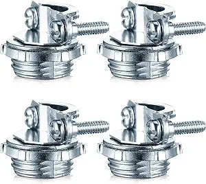 4 Pieces 1/2 Inch Clamp Type Cable Connector for Metallic Conduit Protect Cables Electric Wires Electrical Box Silver Zinc