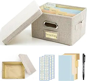 Greeting Card Organizer and Storage Box Beige 1 Pack