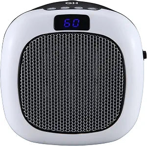 Good Housekeeping Wall-Mount Indoor Mini Space Heater w/ Thermostat & Remote, 750W, White