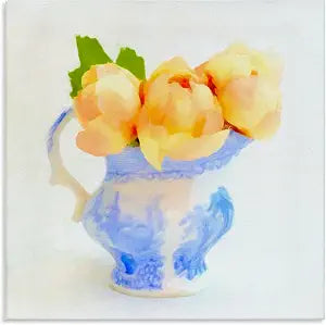 Yellow Blooms Pitcher Floral, 24 x 24 Inch Canvas Wall Art