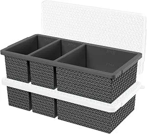 Silicone Freezer Trays with Lid (2-Pack), 1-Cup & 2-Cup Silicone Freezer Molds, Stackable Soup Cubes Freezer Tray with Lid for Portion Control, Food Storage & Meal Prep, Oven & Dishwasher Safe
