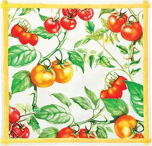 47th & Main Set of 4 100% Cotton Cloth Table Napkins for Dining, 18" Square, Red Tomatoes