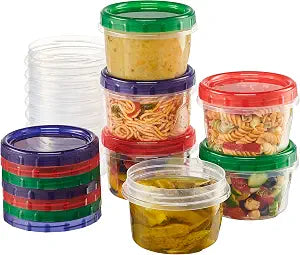 ELEGANT DISPOSABLES Twist Top Food Storage Containers 16 oz Plastic 12 Pack