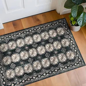 Rugshop Transitional Moroccan Washable Non Slip Area Rug 2' x 4' Anthracite
