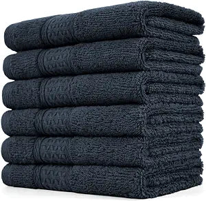 Cleanbear Extra Soft Wash Cloths for Showering 6-Pack 13��� x 13��� (Dark Gray)