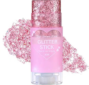 Pink Hair Face Body Glitter Stick for Singer Concert Fairy Makeup