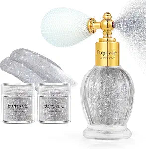 Etercycle Body Glitter Spray, Silver Hair Glitter Shimmer Sparkle Powder