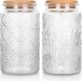 Vintage Glass Jar with Lid, 32oz Food Storage Containers Mason Jars, 2 Pack