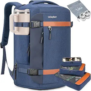 42L Carry On Travel Backpack With 4 Packing Cubes, TSA Friendly