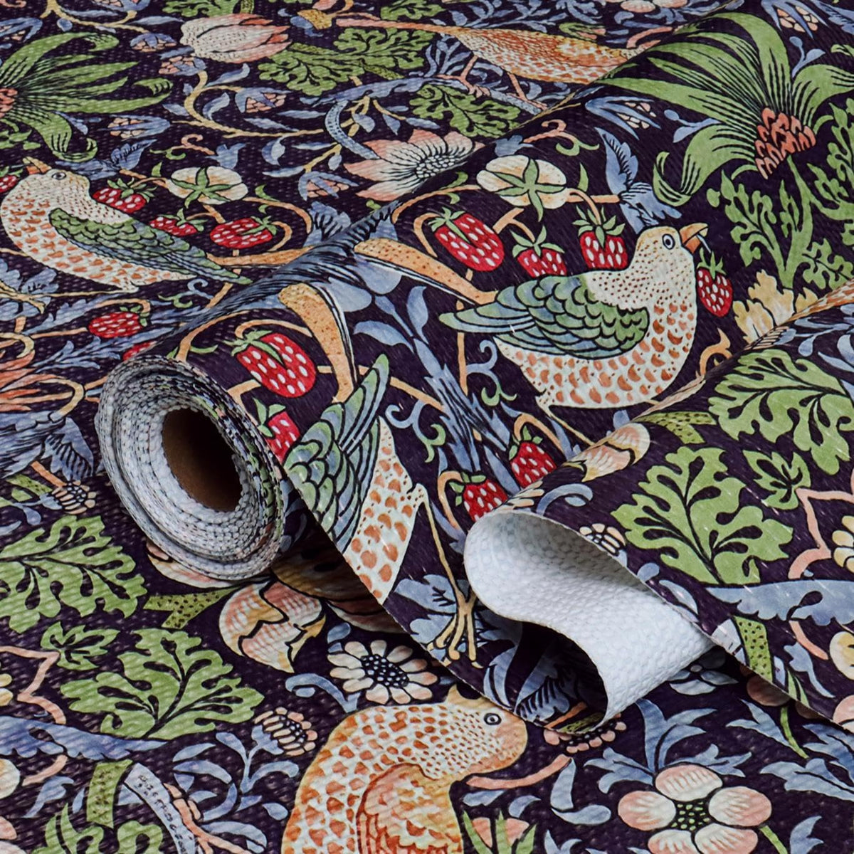 Bird Floral Shelf Liner for Cabinet Non Adhesive 12IN x 10FT