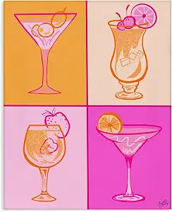 Cocktail Still Life Geometric, 16 x 20 Inch Canvas Wall Art