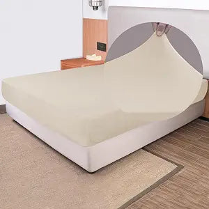 N&Y HOME Bundle of Stretch Fitted Sheet & Pillowcases - Beige