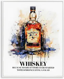Funny Whiskey Phrase Kitchen Humor, 16 x 20 Inch Framed Gicle Print