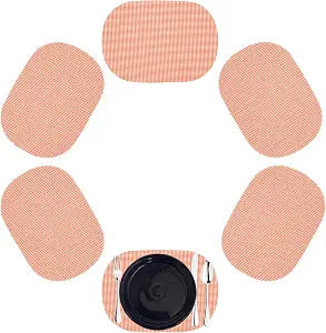 Kraftware Fishnet Oval Placemat for Any Outdoor Table, Spice Orange, Set of 6
