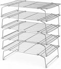 LIANYU Cooling Rack 15"x10", 5-Tier Stackable & Collapsible Cooling Racks