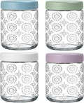 4 pack 16 oz Overnight Oats Containers with Lids, Mason Jar, Glass Jars